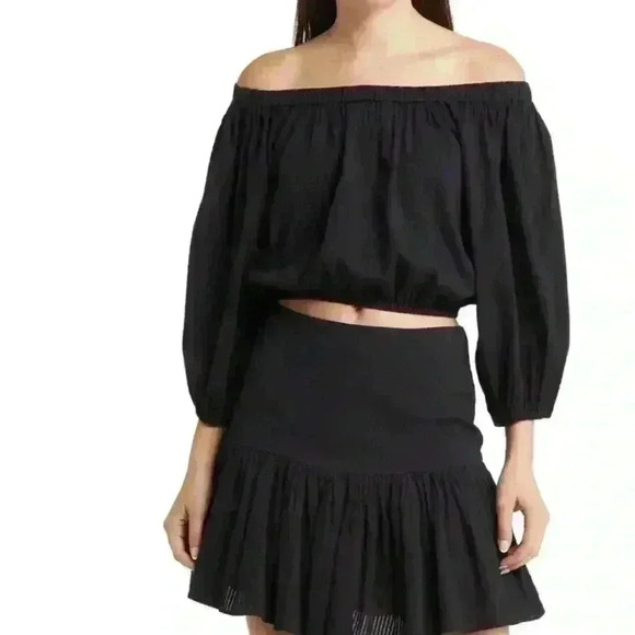 Circus NY by Sam Edelman Carlap Cotton Crop Top ~ Anthracite ~ L ~NWT! - Picture 1 of 9